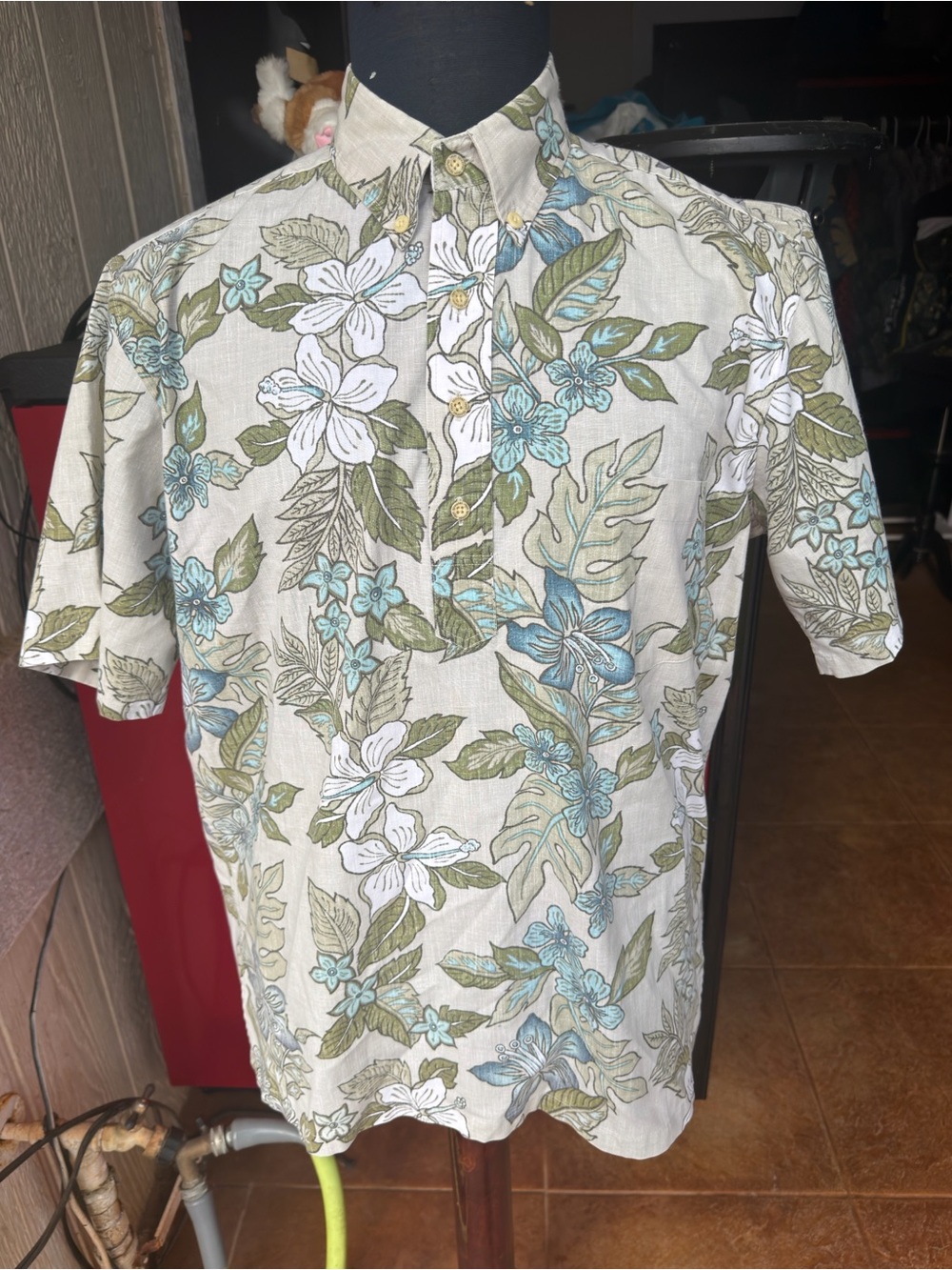 PreOwned Reyn Spooner Classic Hawaiian Print Pullover Men's Medium